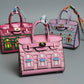 Inspired Birkin Mini Hand Bag - Platinum Bag Charm