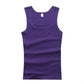 slash neck, casual fit, solid, summer knit vest – Breathable men's cotton tank top