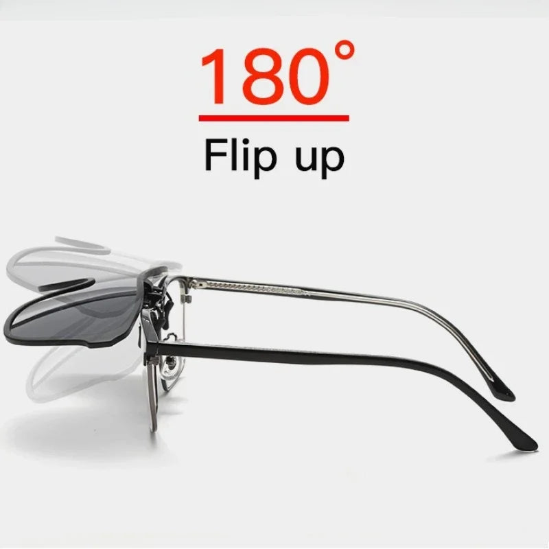 Clip2026 Edition On Sunglasses Polarized Flip Up Driving Glasses Mirror Lens Outdoor UV Protection Summer