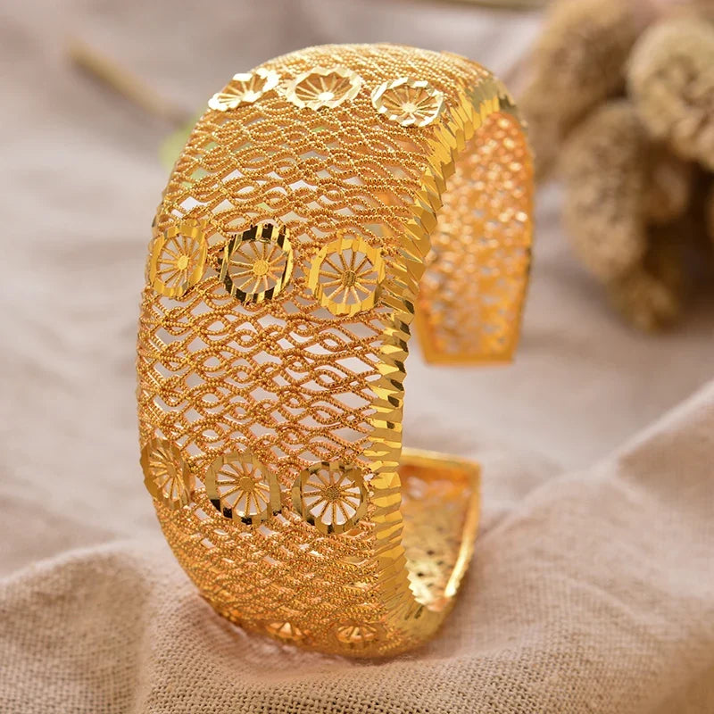Gold Plated Bangles Deluxe Arabic Wedding Bracelet