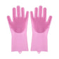 Silicone Dishwashing Gloves with Scrubber - Eco-Friendly Household Cleaning Device
