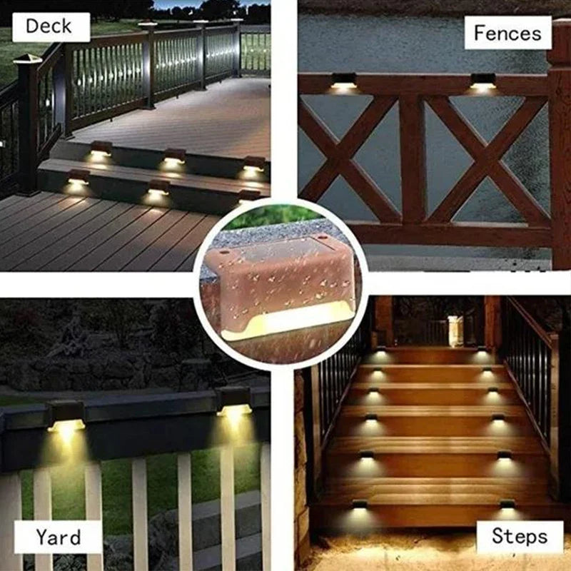 Solar Deck Lights Outdoor Water-Resistant LED Fence Lights for Patio Stairs Pathway Fall 2026 Eco Friendly