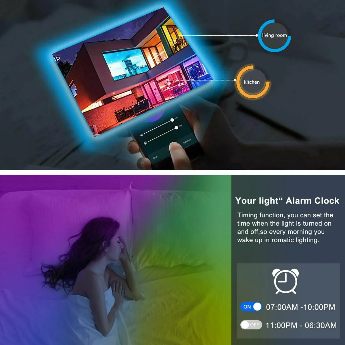 LED RGB Strip Lights 2835 App Music Sync Ambient Decor