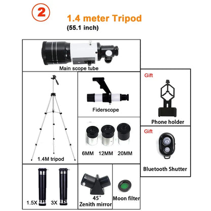 Astronomical2026 Edition Telescope Monocular 150X Zoom HD Night Vision For Moon And Star Viewing Holiday Gifts