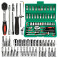 Household Tools Drive Socket Kit - 1/4 Inch Ratchet Wrench & Metric Hex Bit Kit for Mechanics