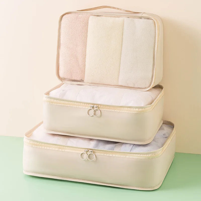 Travel Storage Bag Kit - Large Capacity Luggage Organizer for Clothes and Shoes Packing