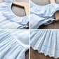 knee-length, floral eyelet, cotton, for parties and celebrations – Light girls’ dress