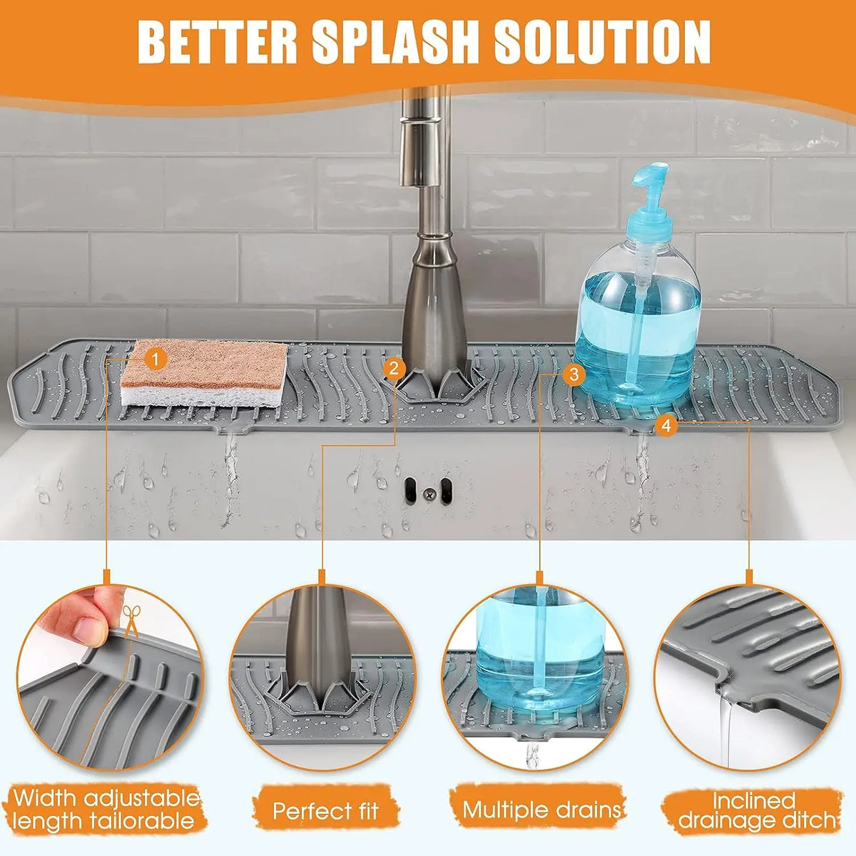 Splash Sink Guard Silicone Mat Countertop Protector