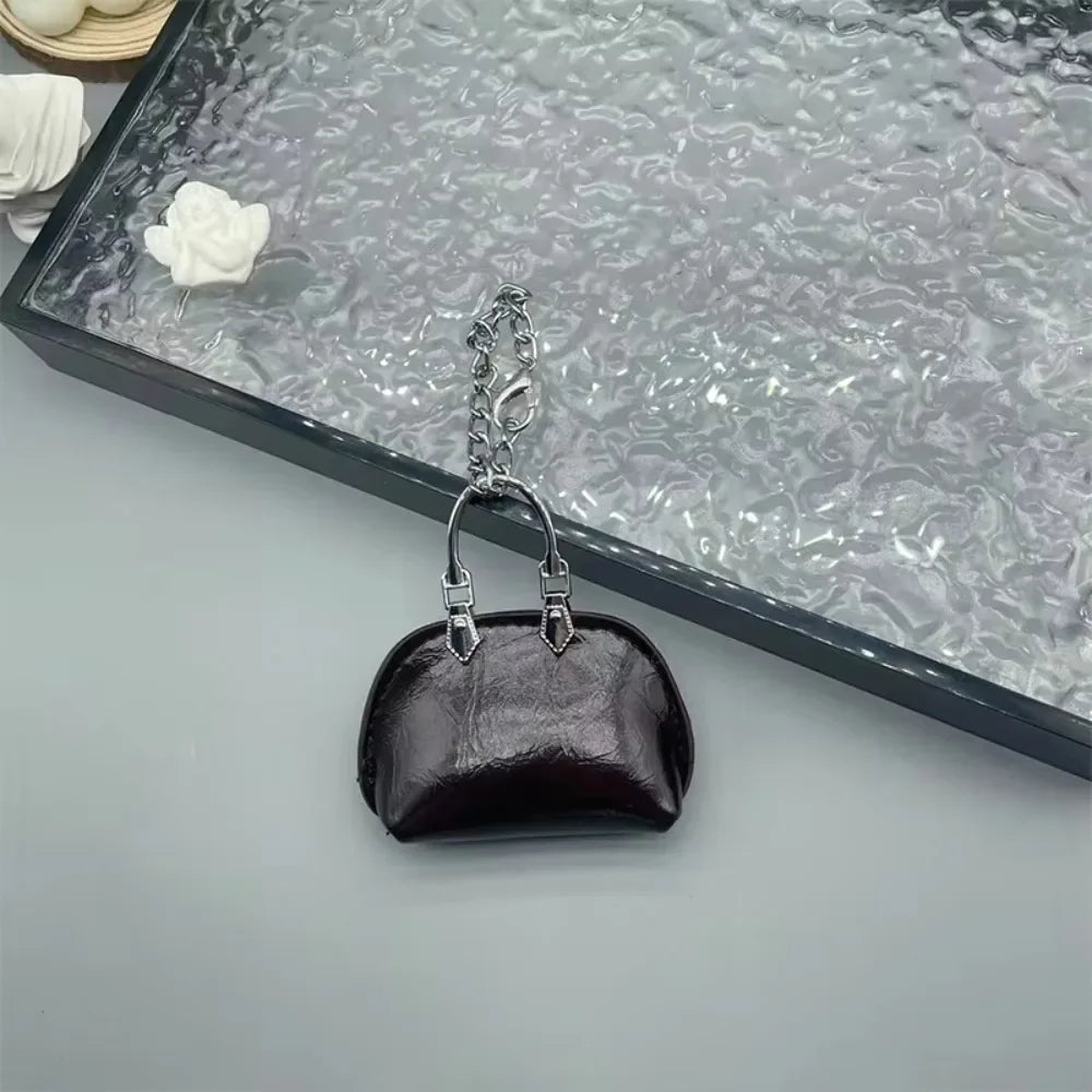 1+1 Free Birkin Inspired Mini Hand Bag - Compact Shell Coin Bag Charm Keychain