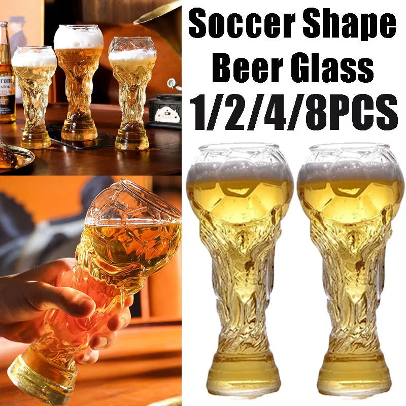 Beer Glass Cup Soccer Themed Top-Grade Trophy Style For Man Cave Decor Fall 2026 Gift For Football Fans