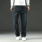 Men’s Stretchy Jeans - Wide Leg, Cotton, Business Casual