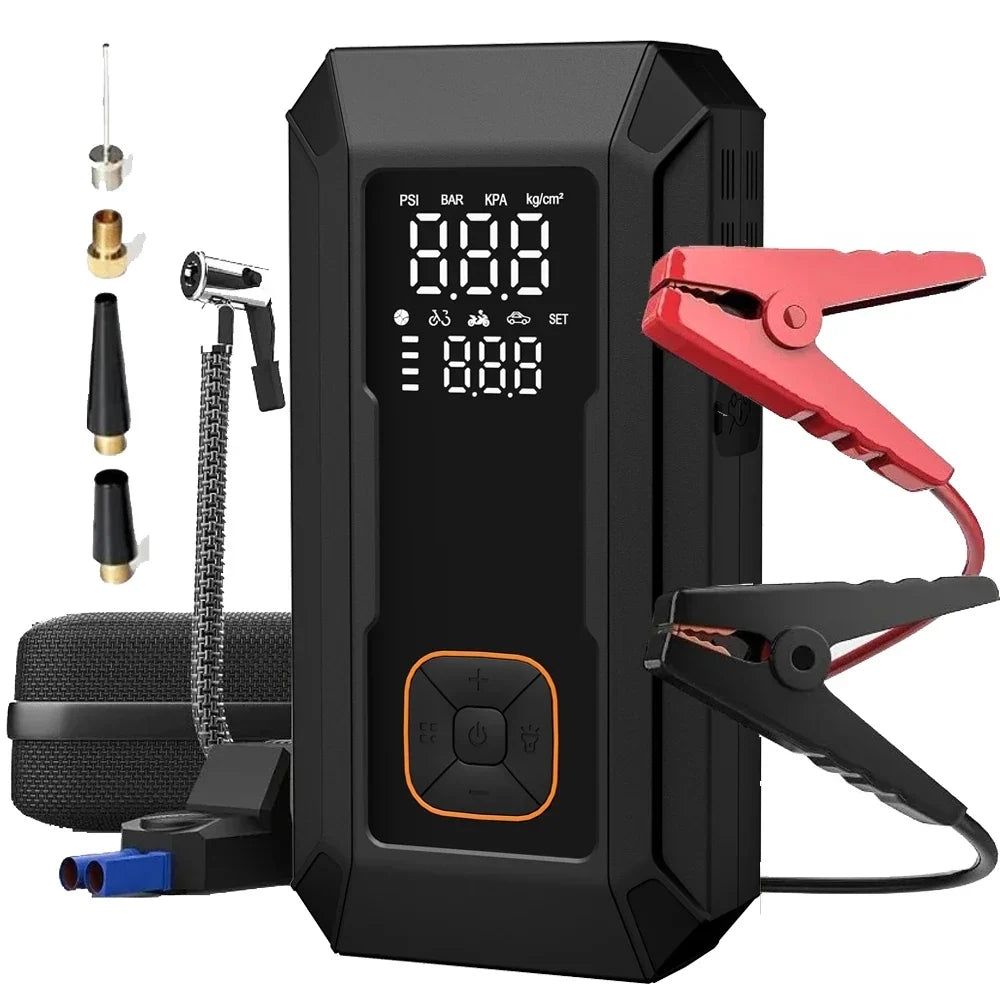 Car2025 Edition Jump Starter With Air Pump 3000A Peak Digital Tire Inflator 150 PSI Travel-Friendly Power Bank Fall