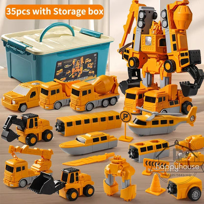 Magnetic Building Blocks Kit - Transforming Robot Car Toy for Toddlers, STEM Learning Toy, Fall 2025 Gift Idea