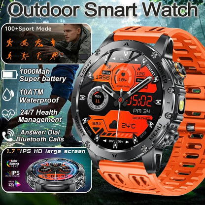 Smart Watch Military Grade Outdoor Fitness Tracker 10ATM Water-Resistant 100 Plus Sports Modes Fall 2025 Gift