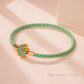 Leaf Four Clover Braided Leather Lucky Bracelet Gift