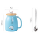Mug Ceramic With Wooden Lid And Spoon Cute Cartoon Cat Design Gift Ready Spring 2026 Kitchen Essential