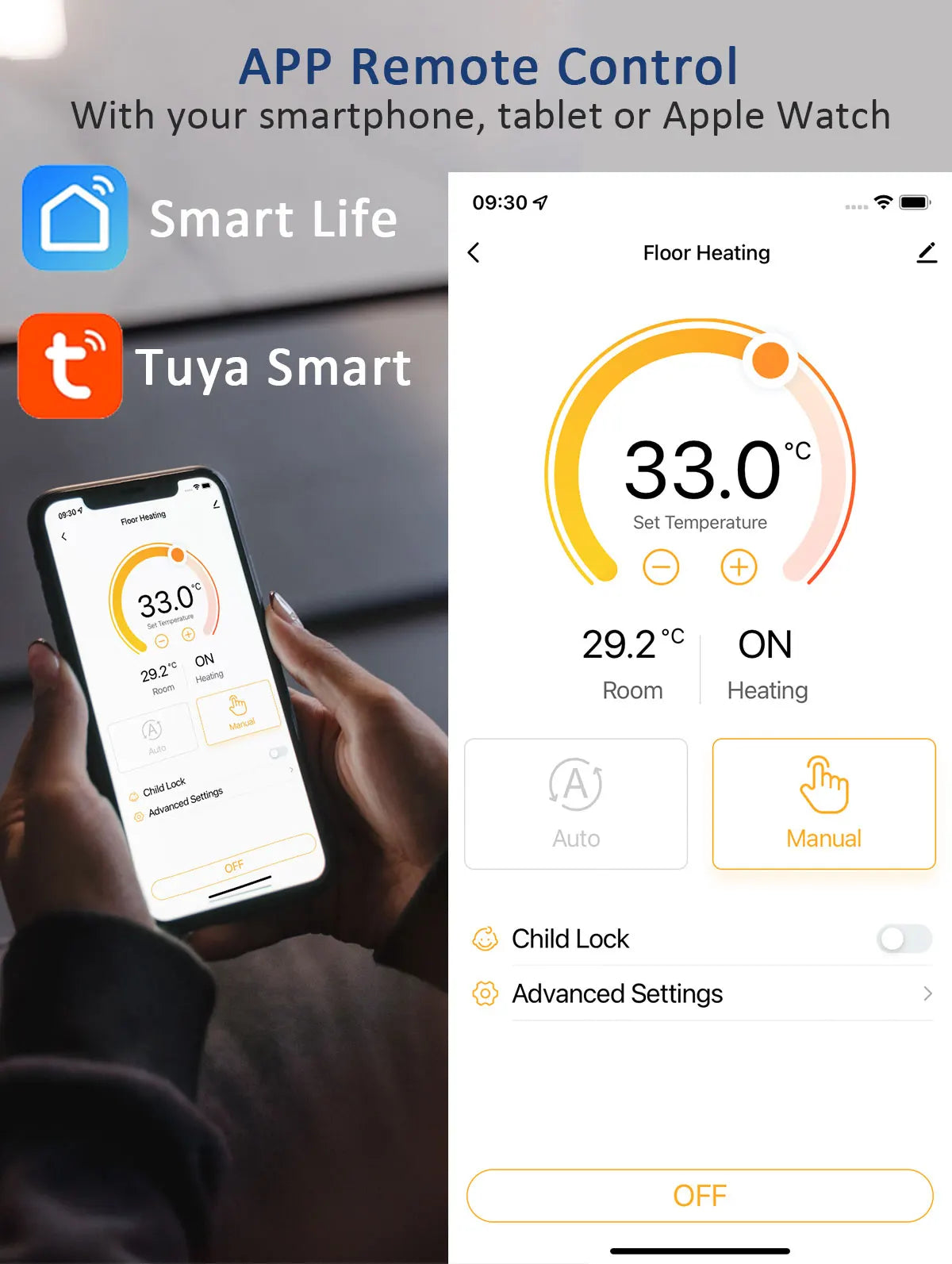 Smart Thermostat Cordless RF433 Floor Heating Control For Gas Boiler Tuya App USB Powered Fall 2025 Energy Saving