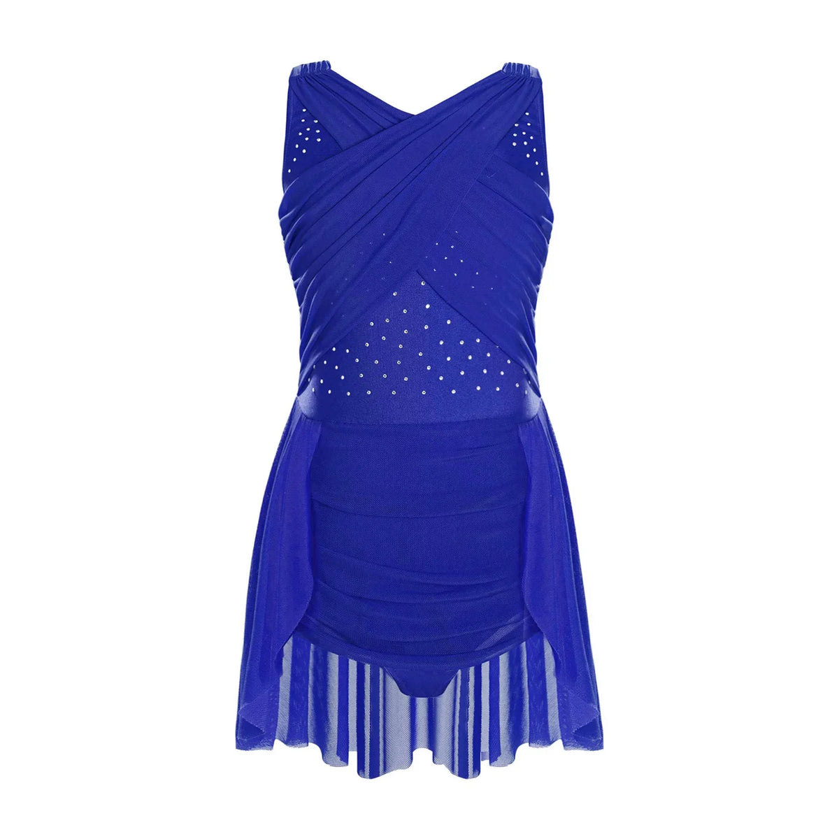 Light Girls' Leotard - Rhinestone Embellished, Mesh Skirt, Polyester/Nylon/Elastane, For Ballet, Gymnastics
