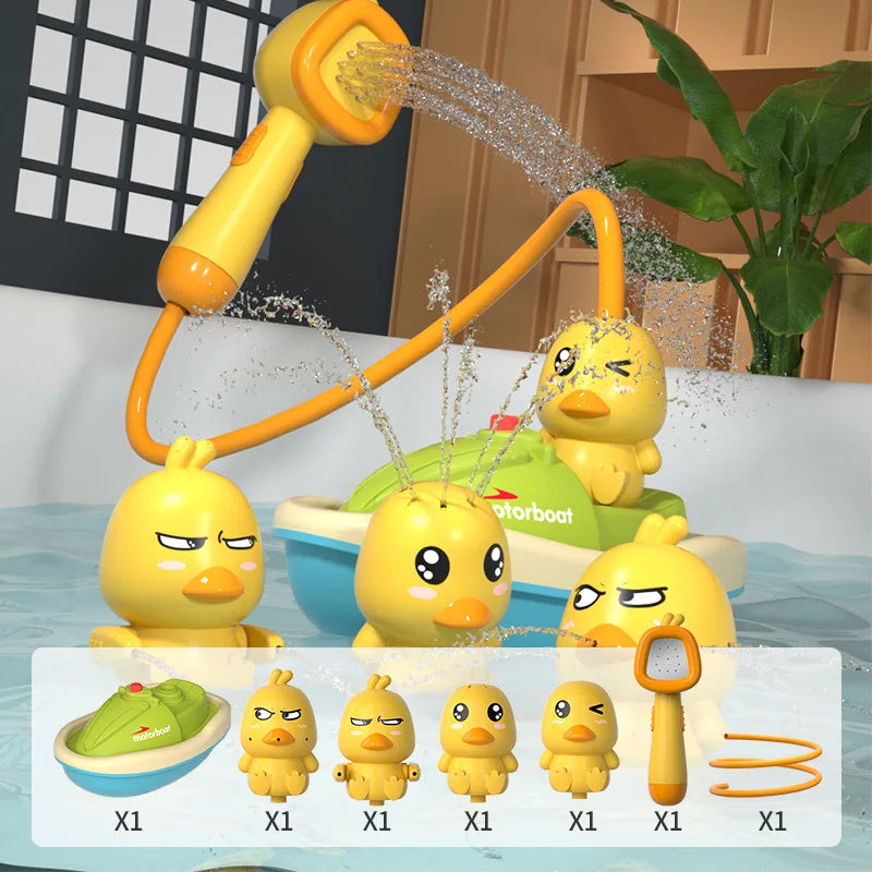 Cute Duck Motor-Driven Water Spray Bath Toys for Kids Fun Interactive Bathing Gifts