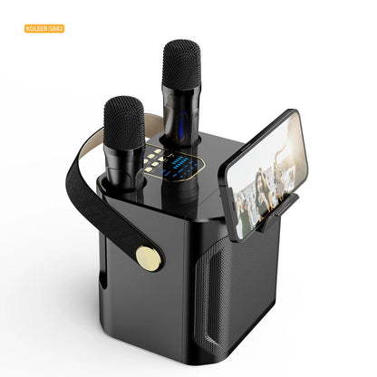 Karaoke Bluetooth Speaker Travel-Friendly 360 Stereo Water-Resistant System With 2 Microphones Fall 2025 Trend Great For Parties
