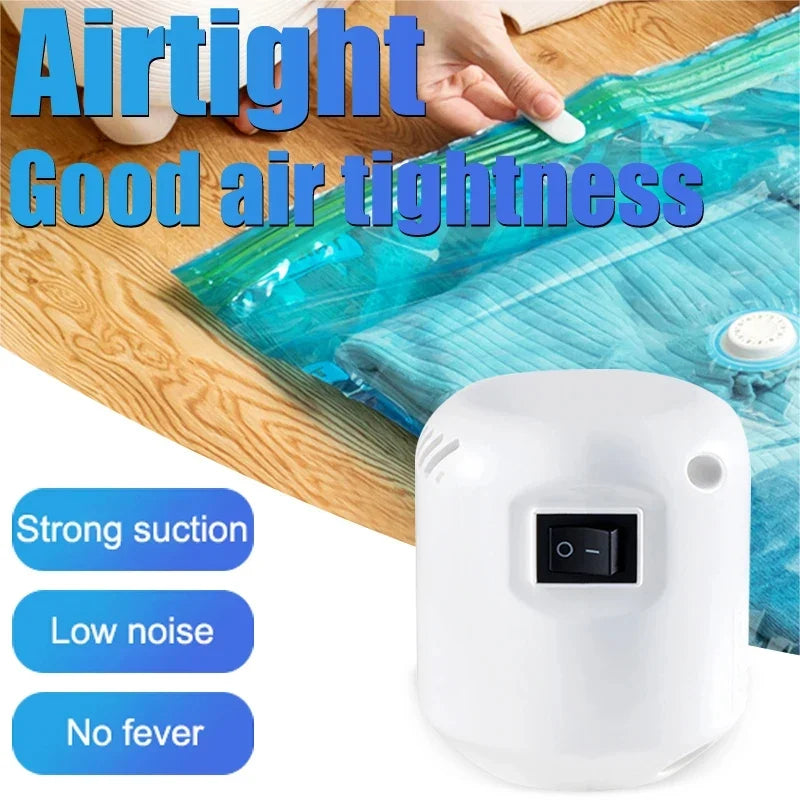 Motor-Driven Air Pump Mini Vacuum Sealer Machine for Clothes Storage Bags and Food Organizer