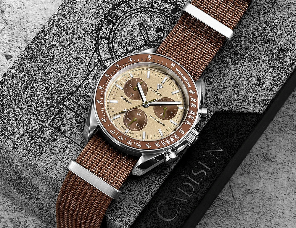 Chronograph Quartz Canvas Watch With Sapphire Crystal