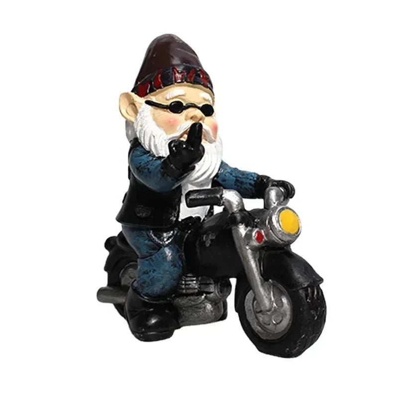 Gnome Garden Resin Statue Motorcycle Rider Dwarf Figurine Fall 2026 Outdoor Yard Decor Gift Idea