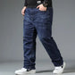 Relaxed Oversized Men's Jeans - High Waist, Stretch Denim