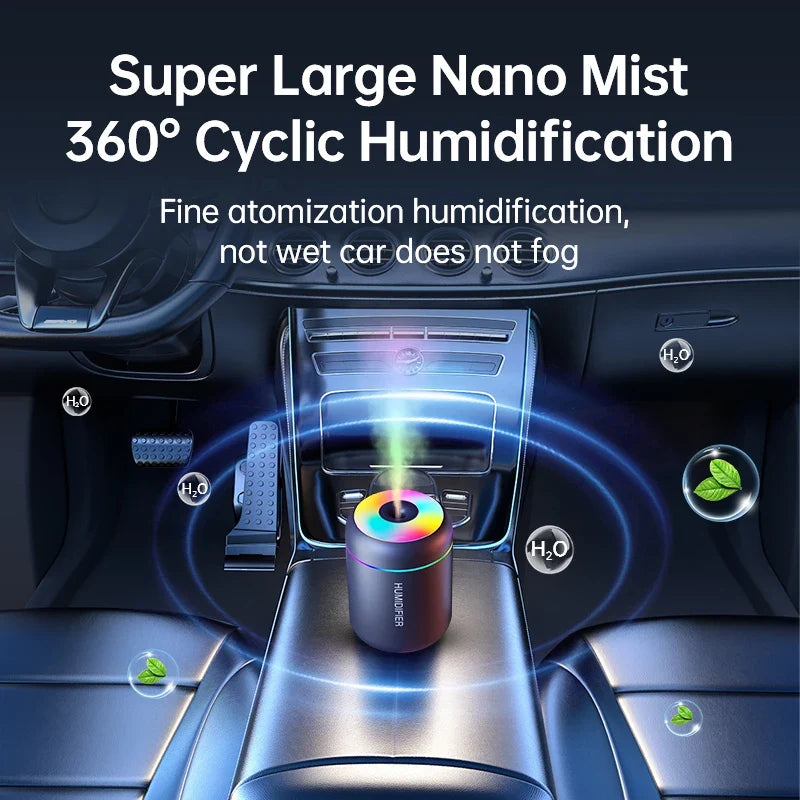 180ML Mini USB Aroma Diffuser - Motor-Driven Humidifier for Household, Car & Bedroom, Essential Oil Purifier with Mist Lights