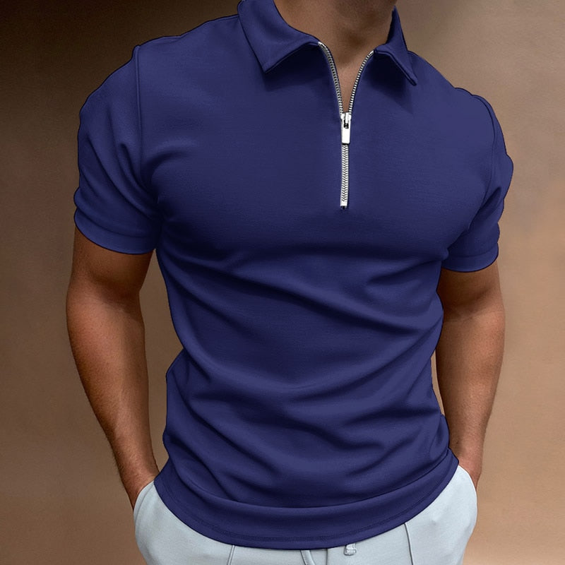 Classic Fit Zipped Mens Polo Shirt in Multiple Colors - Stylish, Comfortable, Breathable Polyester-4