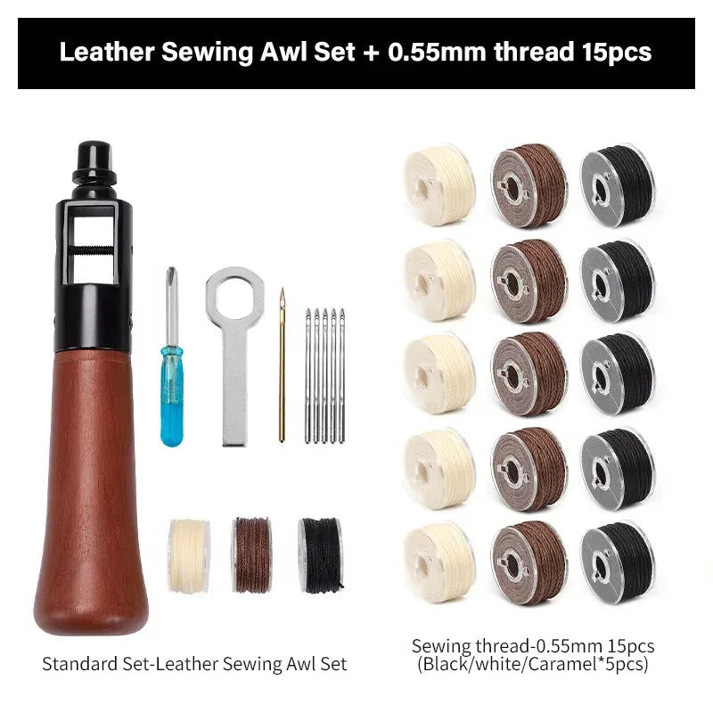 Top-Grade Hand Stitching Awl Tools Kit for DIY Leather Craft and Canvas Repair, Fall 2026 Gift – Leather Sewing Kit
