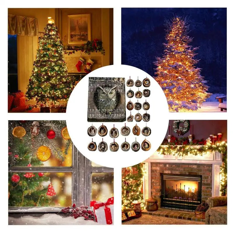 Calendar Advent Cat Countdown Hanging Tree Ornaments