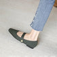 Women Stretchy Mary Jane Flats - Ribbed Knit For Spring