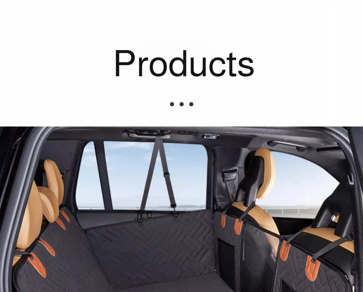 Water-Resistant Pet Car Seat Cover - Anti-Slip Scratch-Proof Hammock Back Seat Protector for Dogs