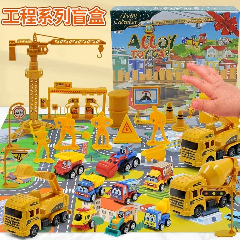 Calendar Advent Car Toys Box Kids 24 Day Christmas Gift