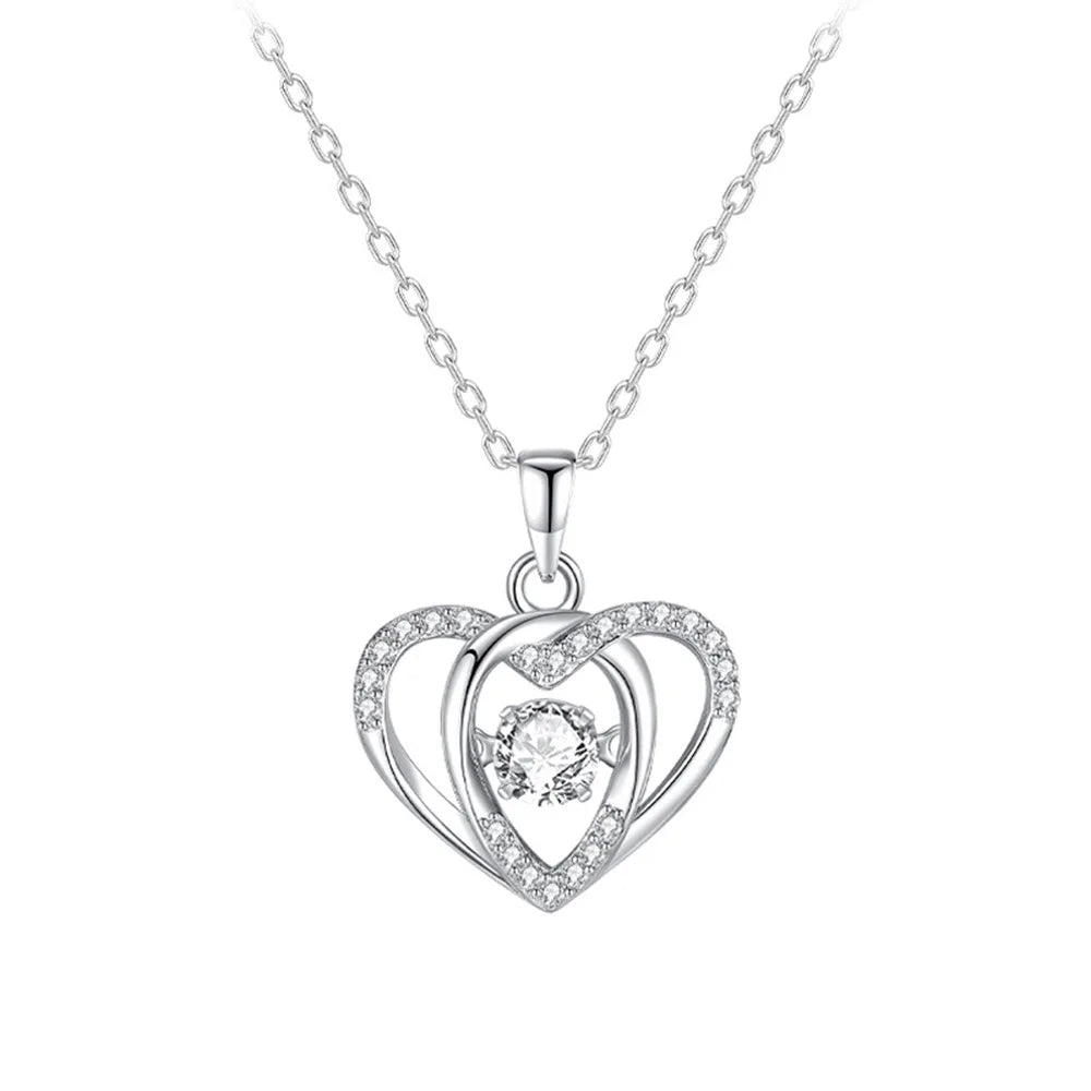 Silver Sterling Necklace Heart Shaped Pendant Minimalist Jewelry Holiday Gifts 2026 Gift-Ready