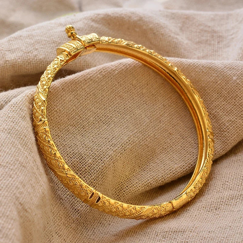 Gold Plated Bangles Deluxe Arabic Wedding Bracelet