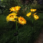 Solar2026 Edition Sunflower Lights 3 Head Garden Stake Outdoor LED Landscape Lights Water-Resistant Patio Yard Decor Summer