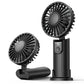 2400mAh/5000mAh Mini Travel-Friendly Fan USB Battery-Powered 3 Speeds, Hand-Held Pocket Fan with Lanyard & Base, Foldable Desk Fan