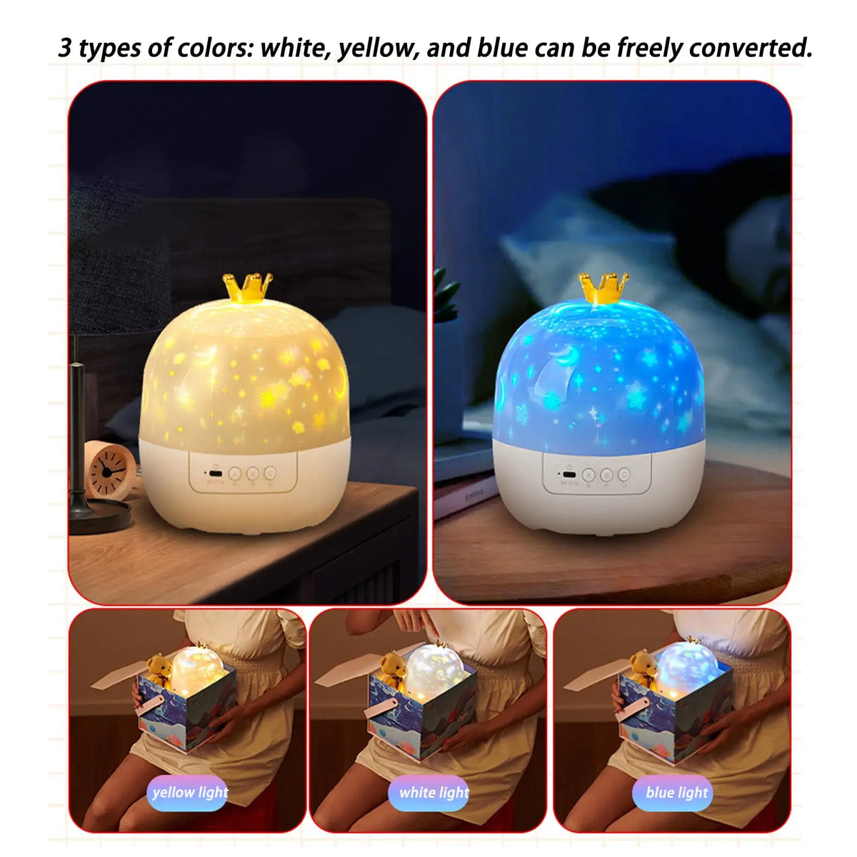 Projector2026 Edition Night Light 360 Degree Rotating Starry Galaxy With 15 Slides Kids Birthday Gift Soothing Bedroom Decor