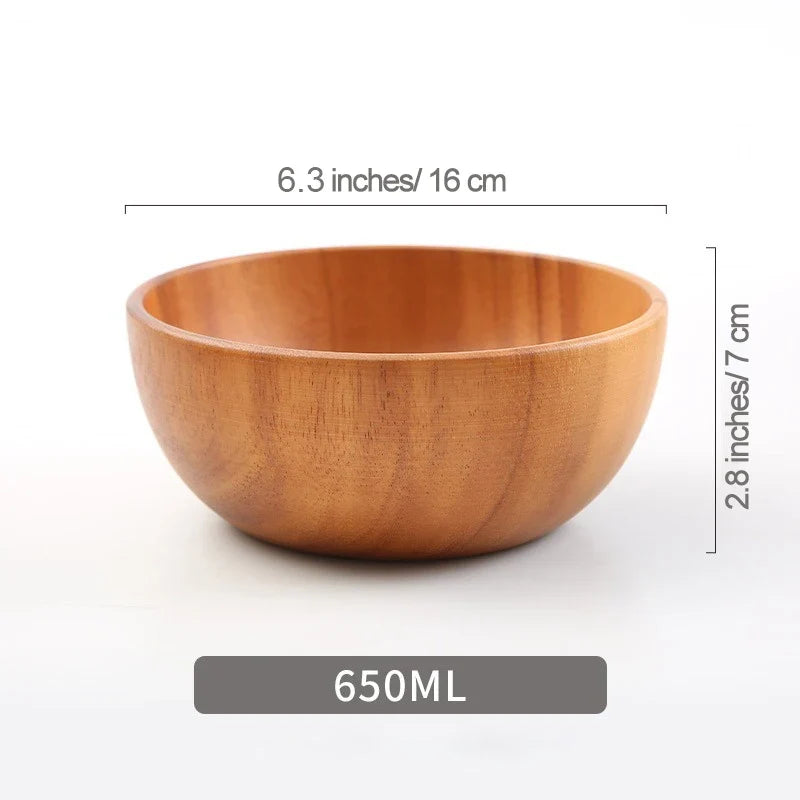 Wooden Acacia Bowl Japanese Style Salad Bowl Ramadan