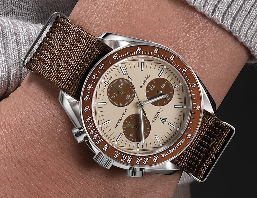 Chronograph Quartz Canvas Watch With Sapphire Crystal