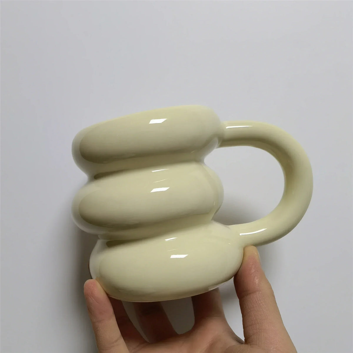 Coffee Ceramic Mug Kawaii Circle Design Korean Cute Style TikTok Viral Fall 2025 Microwave Safe Gift