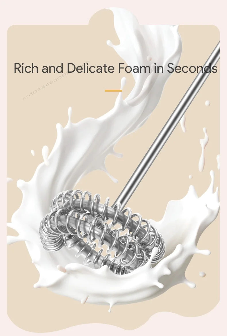 Hand-Held Foam Maker Egg Beater Coffee Drink Wand 2026 – USB Battery-Powered Motor-Driven Milk Frother 3-Speed