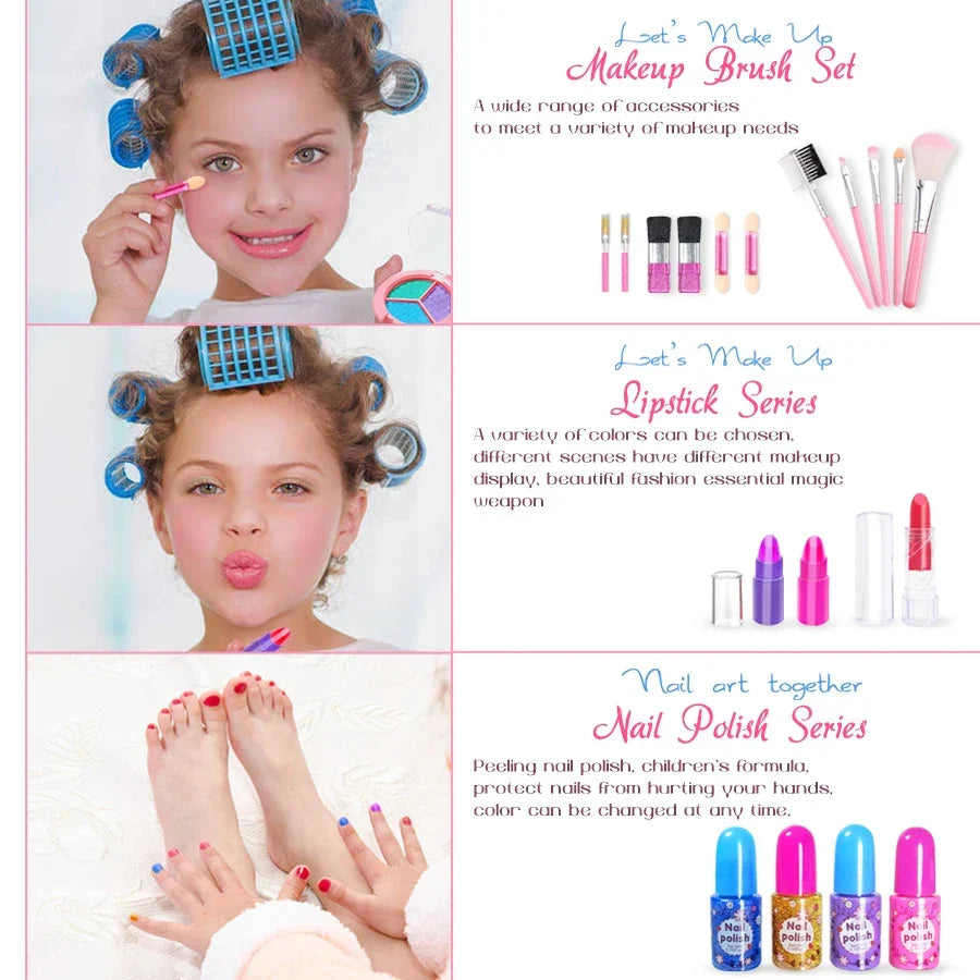 Kids Makeup Kit Toy Kit Washable Pretend Play Makeup Back To School 2025 Gift Idea