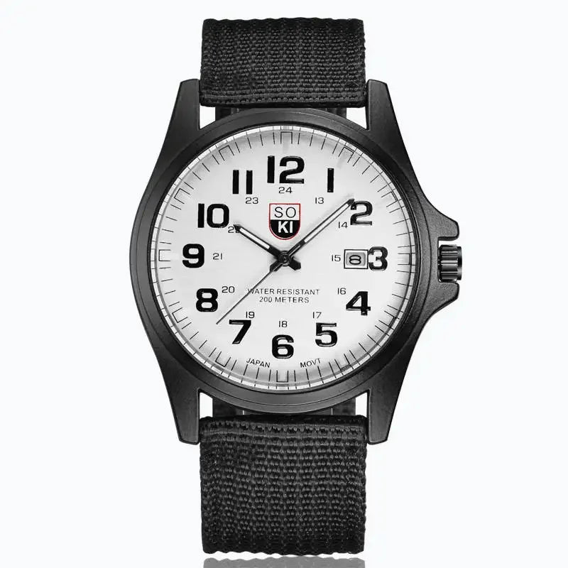 Watch Nylon Strap Quartz Military Style Sturdy