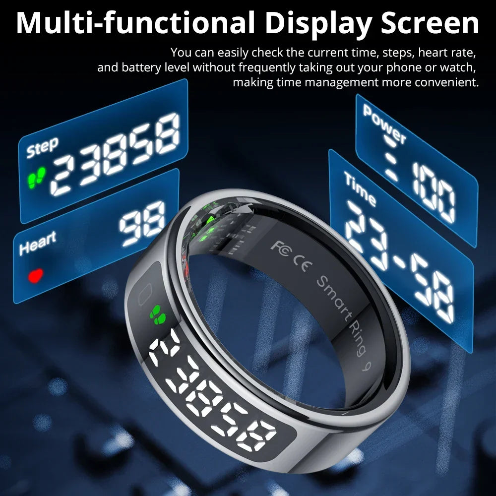 Smart Ring Health Monitor Wearable 5 ATM Water-Resistant Cordless Charging Fall 2025 Trend Gift