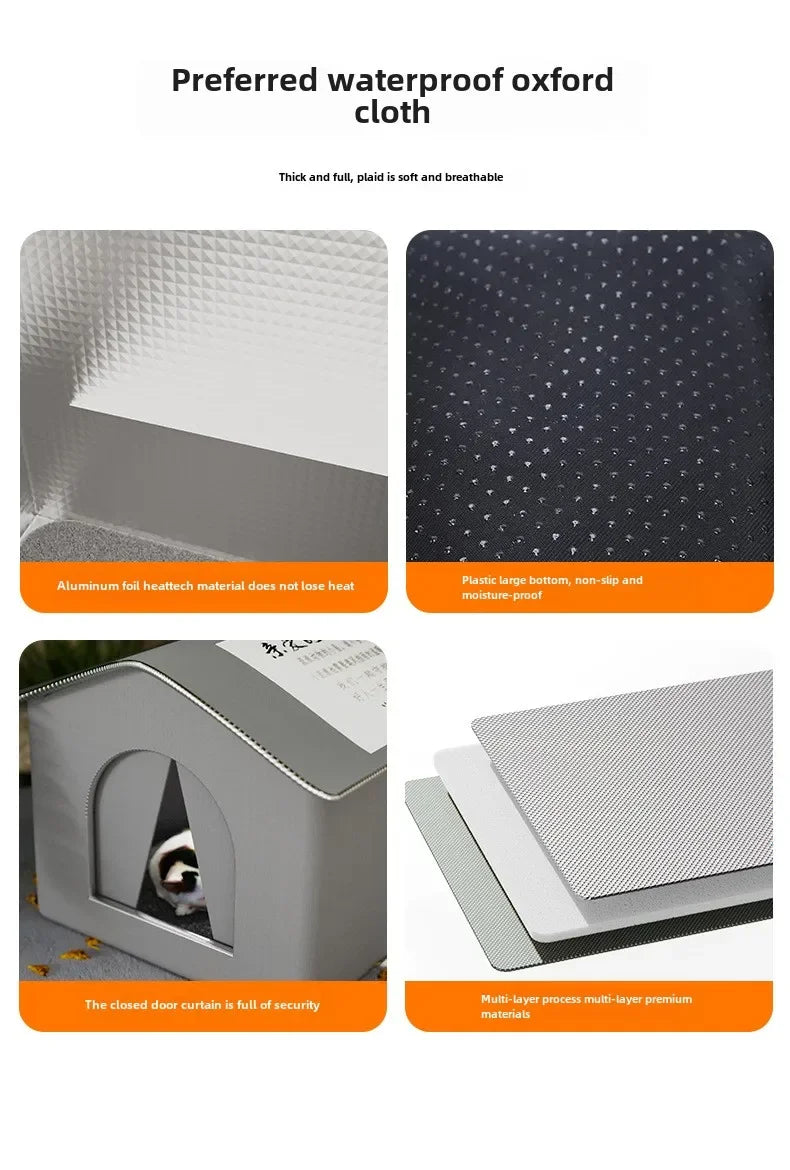 Pet House Water-Resistant Outdoor Shelter For Compact Dogs And Cats Foldable Winter 2026 Warm Cave Bed Washable