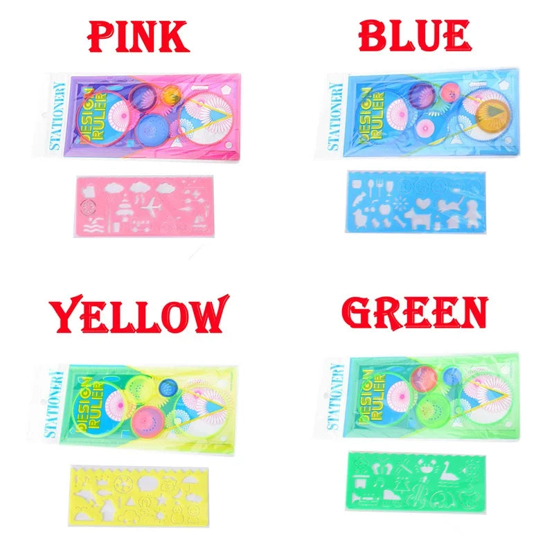 Creative Kids Geometry Spirograph Stencils Kit - 4 Flower Drawing Templates, Educational Art Tools for School Supplies in Vibrant Colors