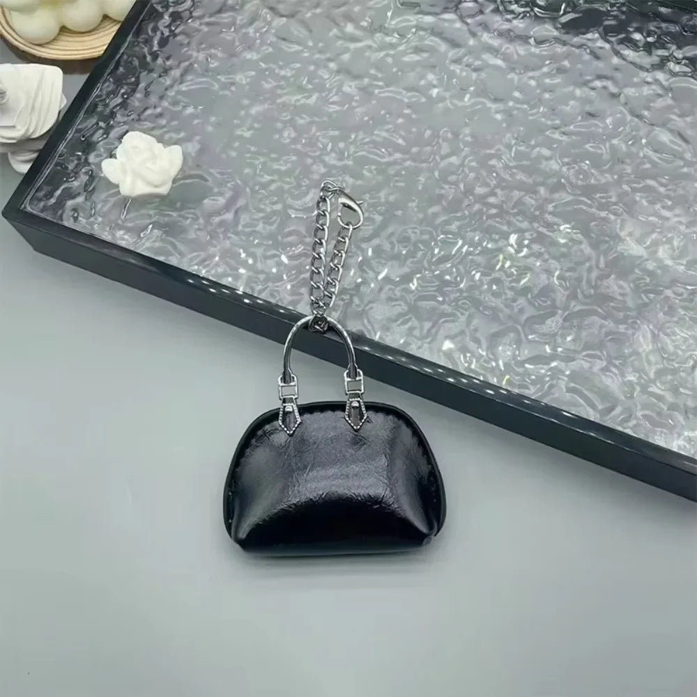 1+1 Free Birkin Inspired Mini Hand Bag - Compact Shell Coin Bag Charm Keychain